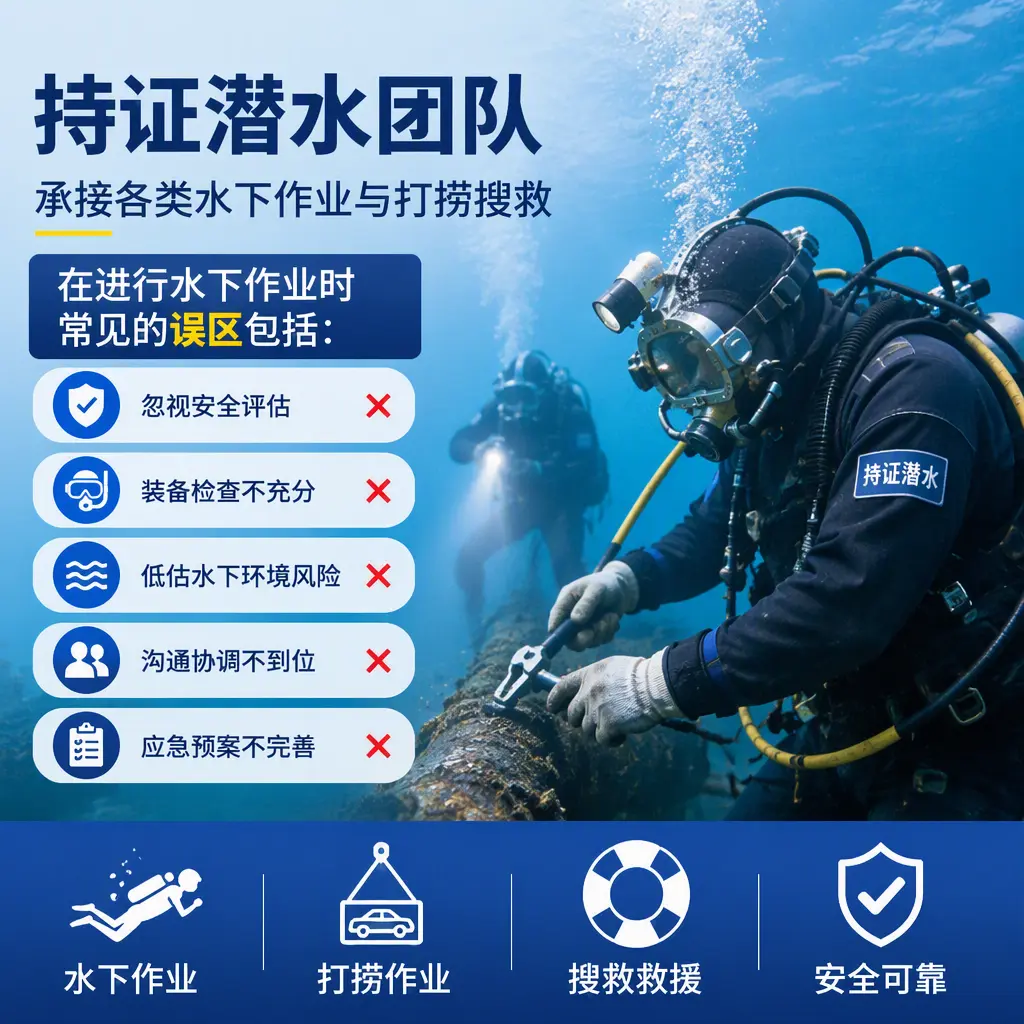 持证潜水团队，承接各类水下作业与打捞搜救麻城