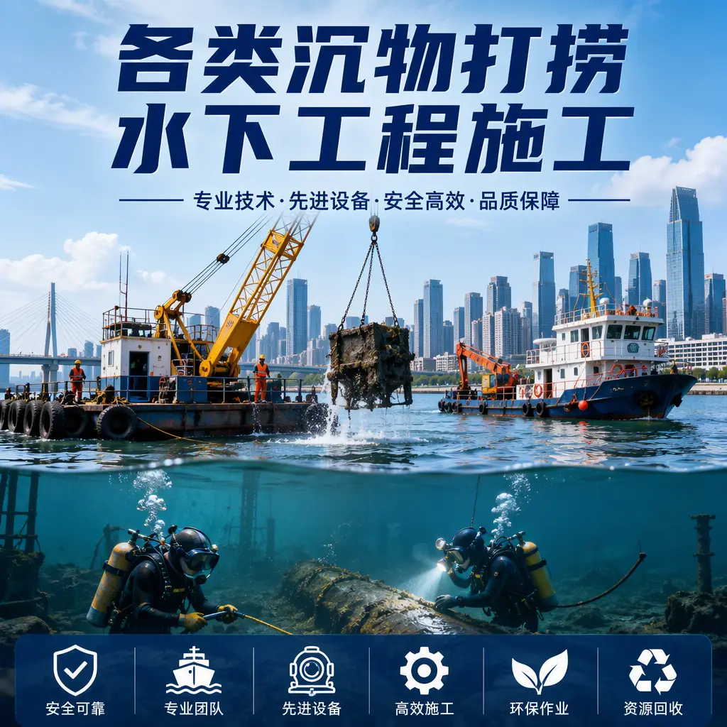 麻城各类沉物打捞，水下工程施工